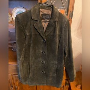 Express suede dark green jacket